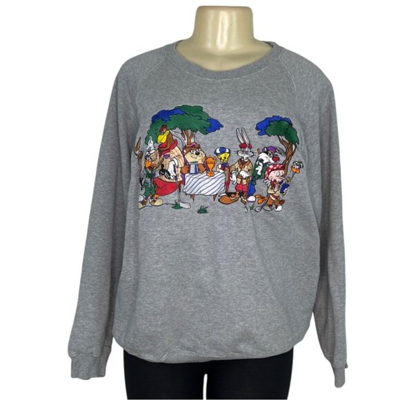 Vintage-Style Acme Clothing Co. Gray Sweatshirt W/ Cartoon Print Unisex Size L - Picture 1 of 5